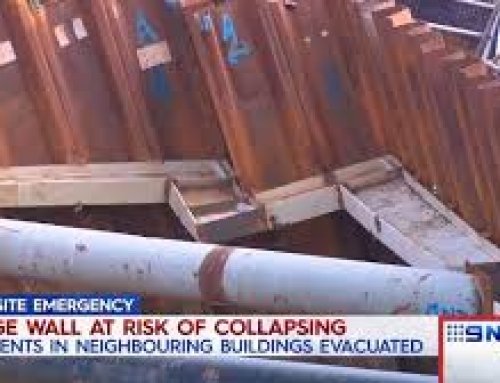 Retaining wall collapses at Cleveland